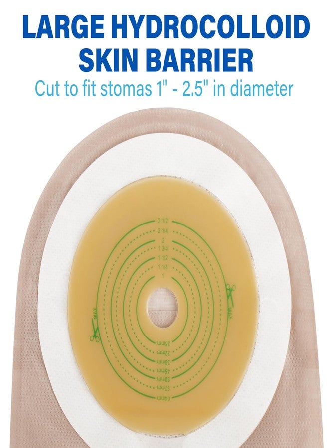 لوتفانسي أكياس فغر القولون من لوت فانسي، عبوة من 20 كيسًا، مستلزمات فغر القولون، أكياس تصريف قطعة واحدة مع إغلاق للعناية بفتحة فغر اللفائفي، قابلة للقص حسب المقاس، أقصى قطر 64 مم - Image 2